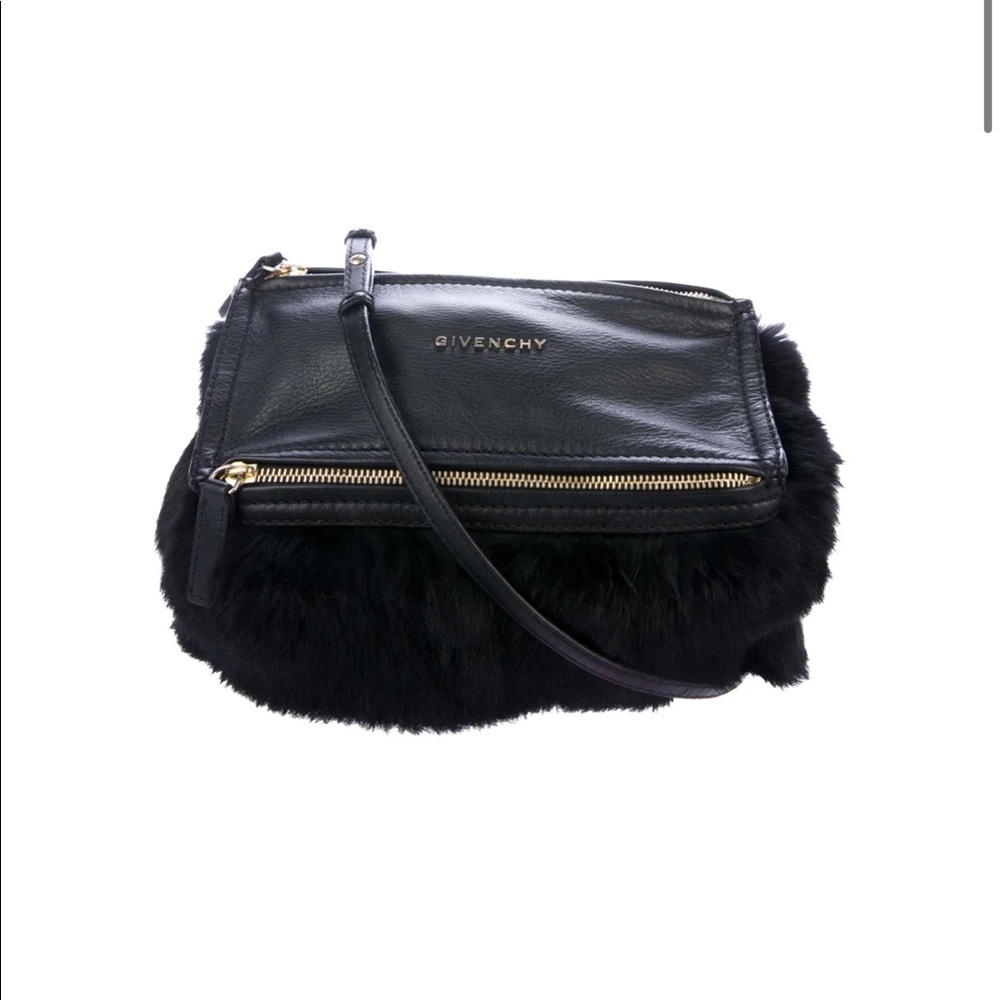 Givenchy Leather & Fur Mini Pandora Bag